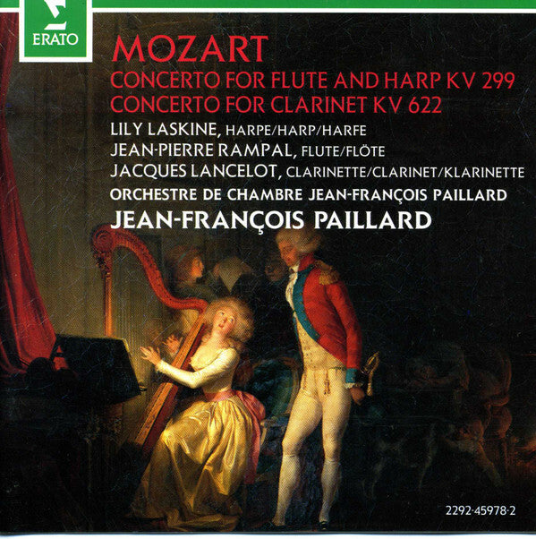 W.A. Mozart - Lily laskine, jean - Pierre rampal, jacques lancelot, orchestre de chambre jean - François paillard, jean - François paillard - Concerto for flute and harp kv 299, concerto for clarinet - W.A. Mozart - CD