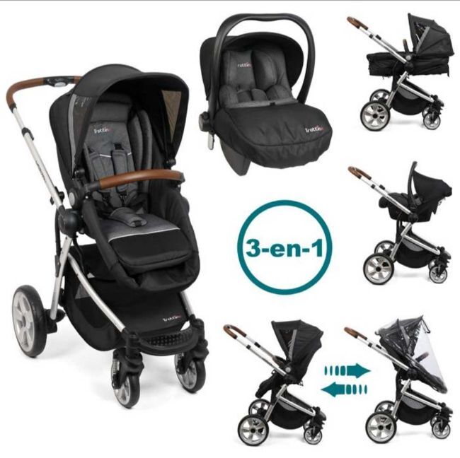 TROTTINE Pack Poussette 3 en 1 réversible + Siège auto bébé R129 TS HORIZON 2 Lx Silver - - Divers