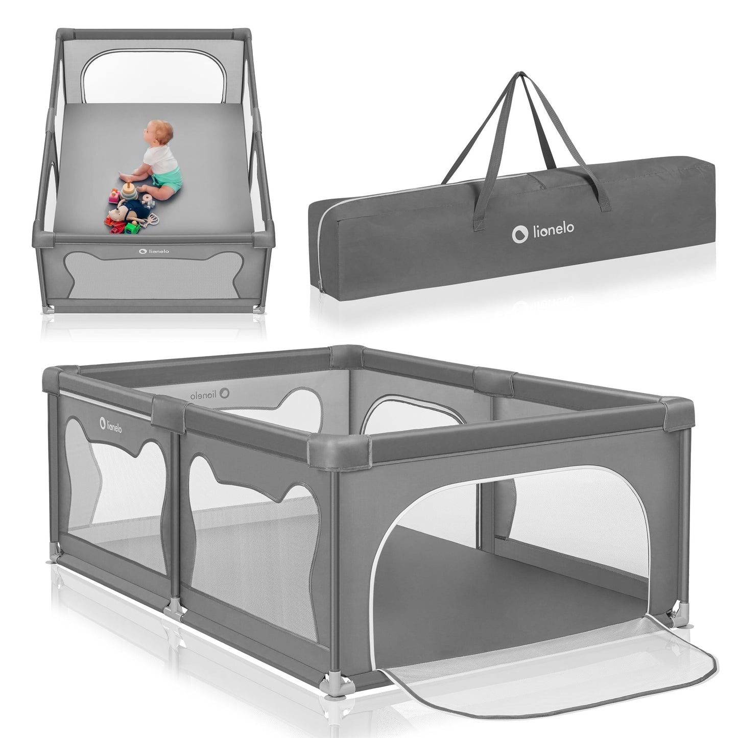 Lionelo Willow parc pliant pour bébé, de 0 à 48 mois, grand espace 120 cm x 180 cm x 68 cm - - Divers