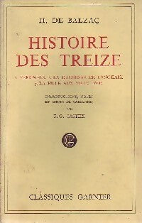 Histoire des treize : Ferragus / La duchesse de Langeais / La fille aux yeux d'or - Honoré De Balzac - Livre