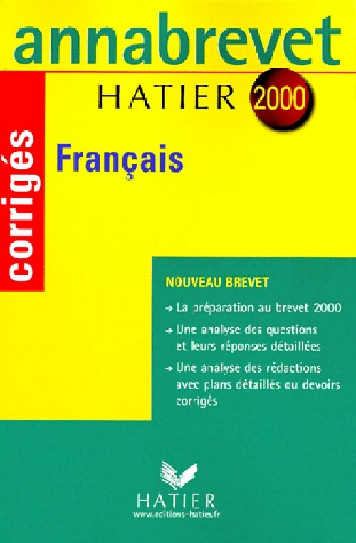 Français Brevet corrigés 2000 - Cécile De Cazanove - Livre