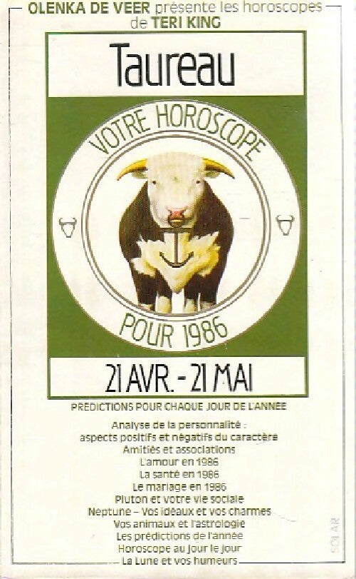 Taureau 1986 - Teri King - Livre