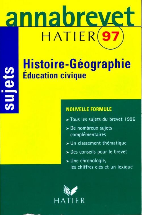 Histoire-géographie Education Civique Brevet Sujets 97 - Jean Brignon - Livre
