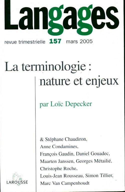 Langages n°157 : La terminologie : nature et enjeux - Collectif - Livre