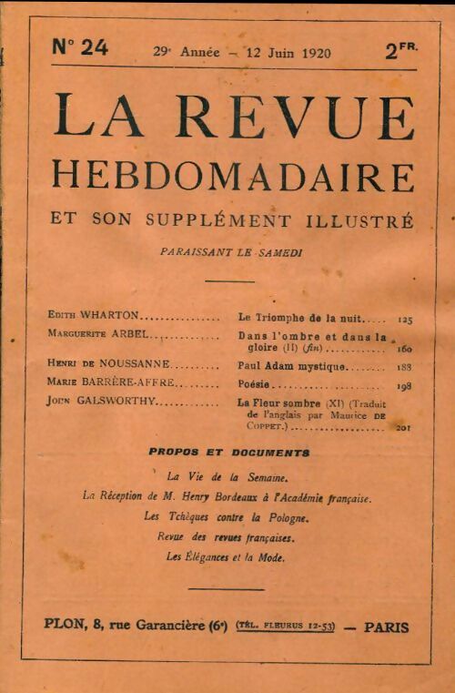 La revue hebdomadaire 29e année n°24 - Collectif - Livre