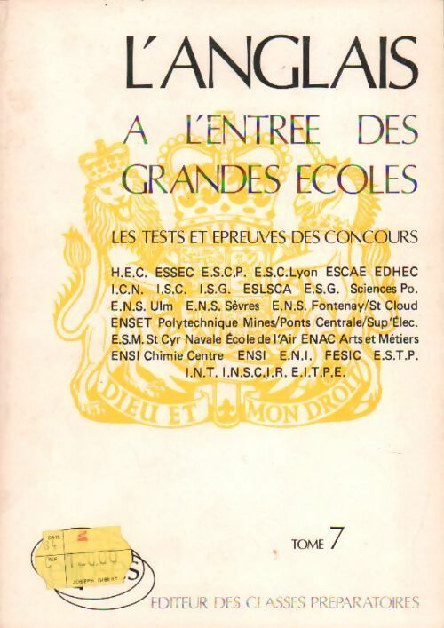L'anglais à l'entrée des grandes écoles Tome VII - Collectif - Livre