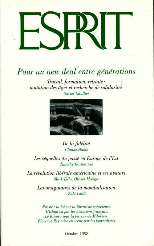 Esprit n°246 : Pour un new deal entre générations - Collectif - Livre