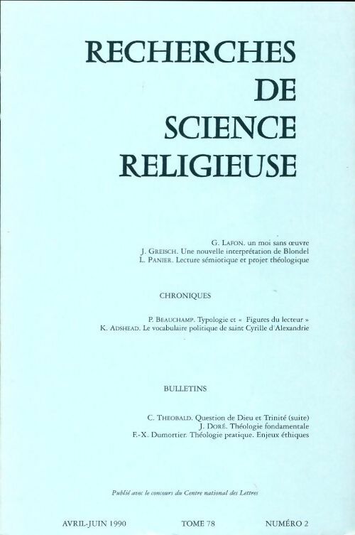 Recherches de science religieuse n°78-2 - Collectif - Livre