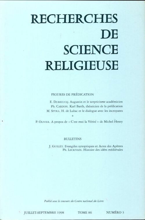 Recherches de science religieuse n°86-3 - Collectif - Livre
