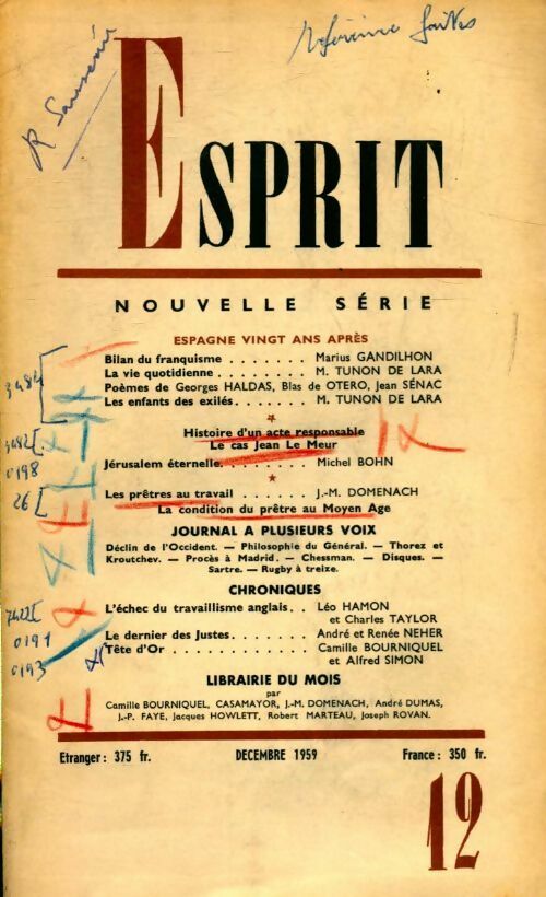 Esprit n°279 - Collectif - Livre