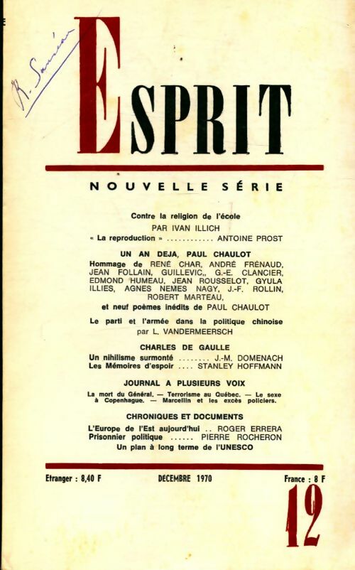 Esprit n°398 - Collectif - Livre