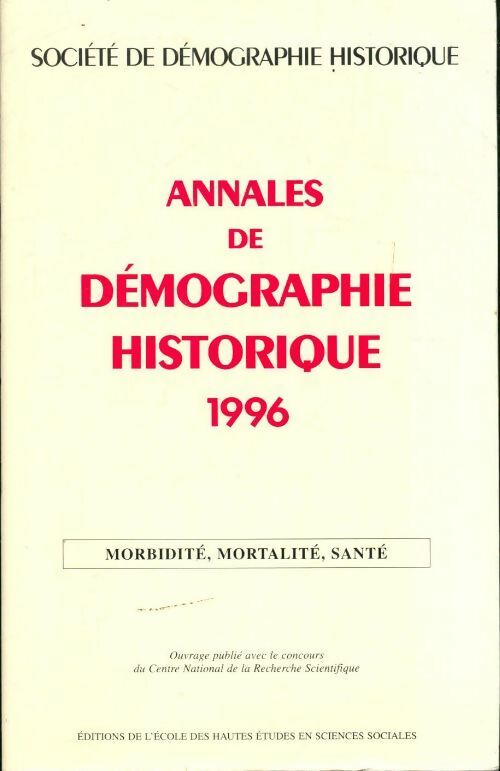 Annales de démographie historique 1996 - Collectif - Livre