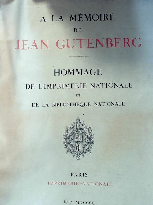 A la mémoire de Jean Gutenberg - Collectif - Livre