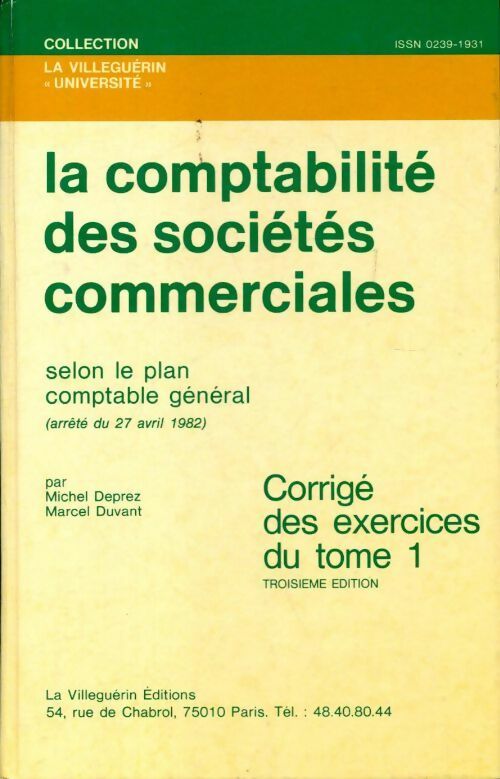 La comptabilité des sociétés commerciales Tome I - Michel Deprez - Livre