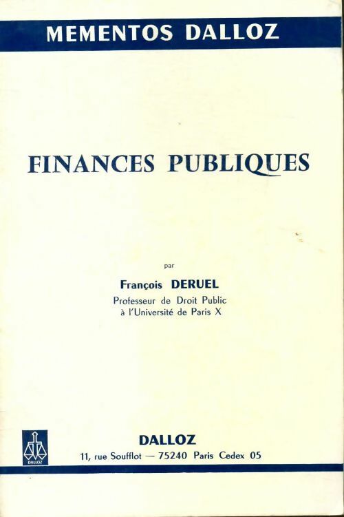 Finances publiques - François Deruel - Livre