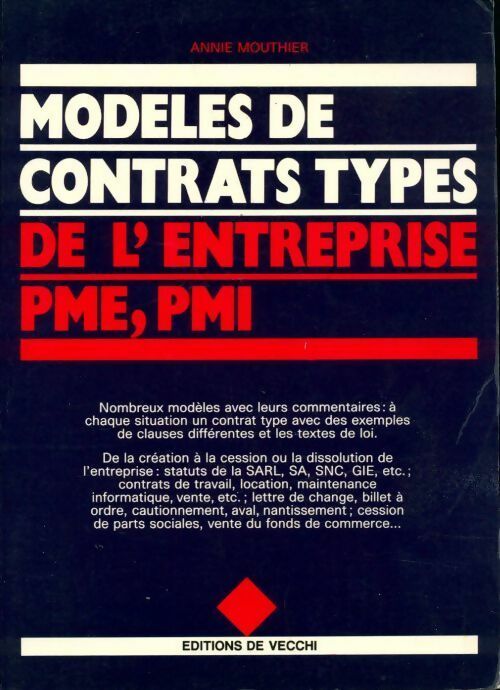 Modèles de contrats types types de l'entreprise PME, PMI - Collectif - Livre