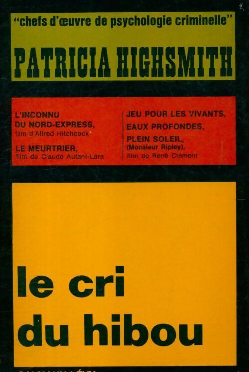 Le cri du hibou - Patricia Highsmith - Livre