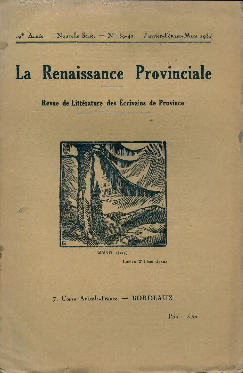 La renaissance provinciale n°39-40 - Collectif - Livre