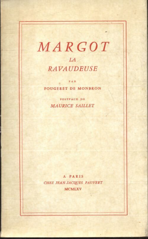 Margot la ravaudeuse - Fougeret De Monbron - Livre