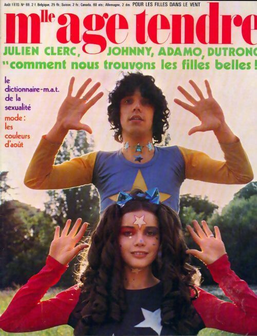 Mlle age tendre n°69 : Julien Clerc, Johnny Hallyday, Adamo, Dutronc - Collectif - Livre