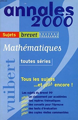 Mathématiques toutes séries brevet corrigés 2000 - Collectif - Livre