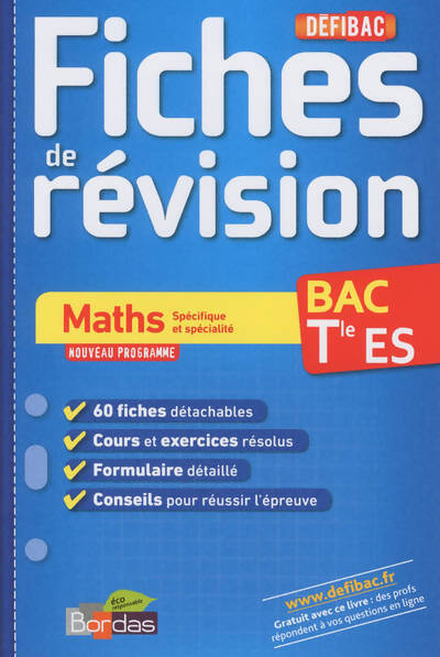 Maths Terminales ES - Fabien Aoustin - Livre
