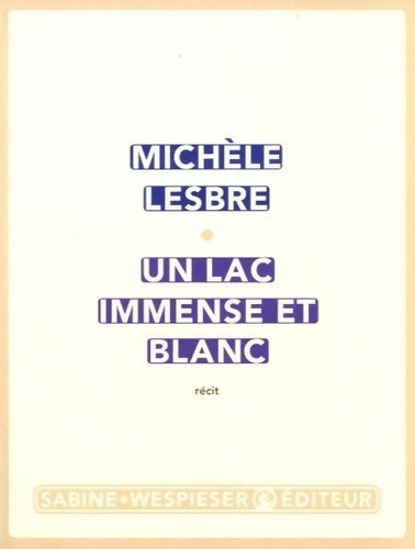 Un lac immense et blanc - Michèle Lesbre - Livre