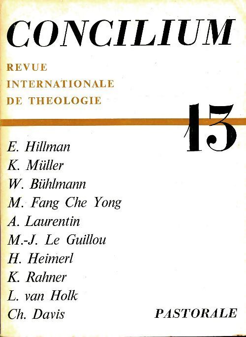 Concilium n°13 - Collectif - Livre