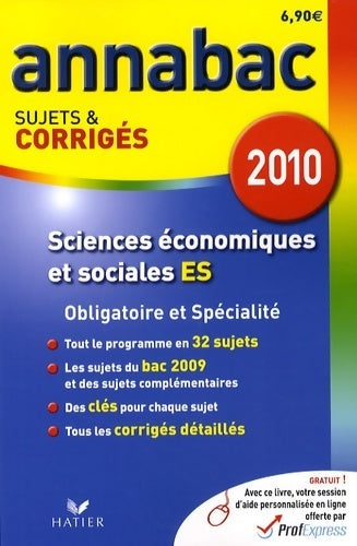 Sciences économiques et sociales séries es obligatoire et spécialité sujets et corrigés - Bertrand Affilé - Livre