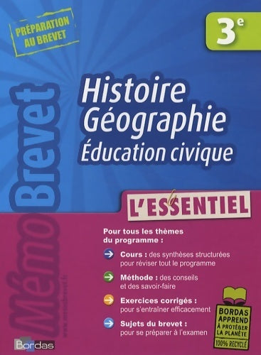 Histoire-géographie 3e préparation au brevet - Brigitte Albert - Livre