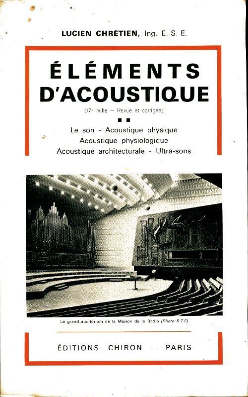 Éléments d'acoustique - Lucien Chrétien - Livre