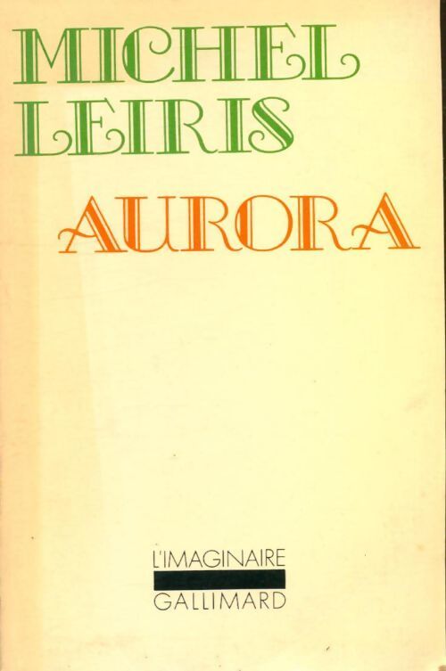 Aurora - Michel Leiris - Livre