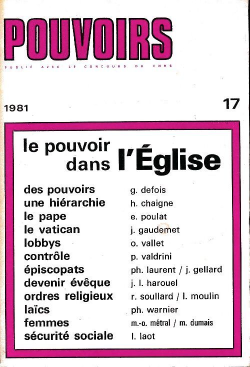 Pouvoirs n°17 : Le pouvoir dans l'église - Collectif - Livre