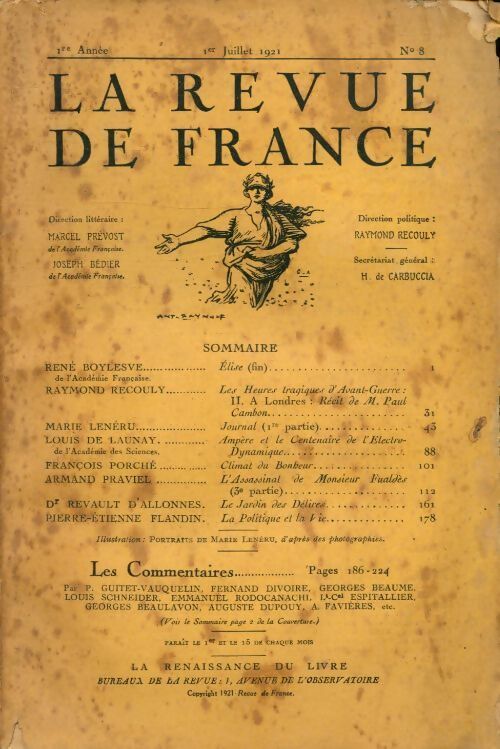 La revue de France 1ère année n°8 - Collectif - Livre
