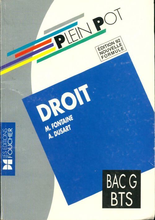 Droit Bac G BTS - M. Fontaine - Livre