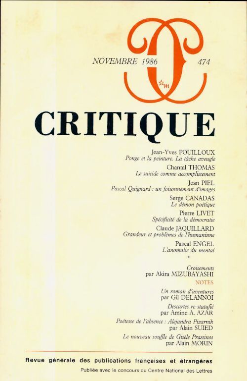 Critique n°474 - Collectif - Livre