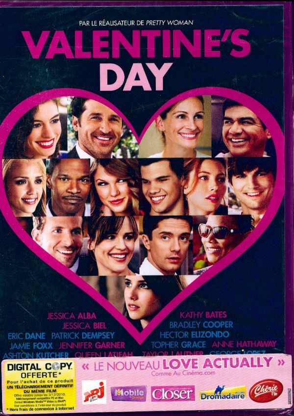 Valentine's Day - Julia Roberts, Jessica Alba, Anne Hathaway, Jessica Biel, Jennifer Garner, Bradley Cooper, Jamie Foxx, Patrick Dempsey, Ashton Kutcher, Eric Dane, Topher Grace, Kathy Bates, Shirley MacLaine, Queen Latifah, Garry Marshall - DVD