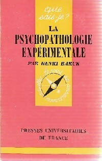 La psychopathologie expérimentale - Henri Baruk - Livre