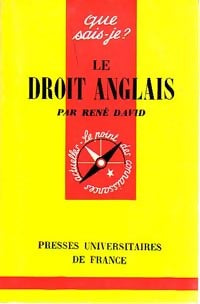 Le droit anglais - René David, Xavier Blanc-Jouvan - Livre