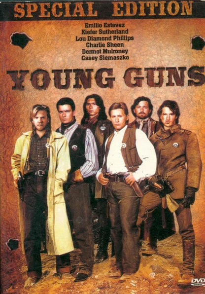 Young Guns - Emilio Estevez, Dermot Mulroney, Christopher Cain, Kiefer Sutherland, Lou Diamond Phillips, Charlie Sheen, Casey Siemaszko, Jack Palance, Terence Stamp - DVD