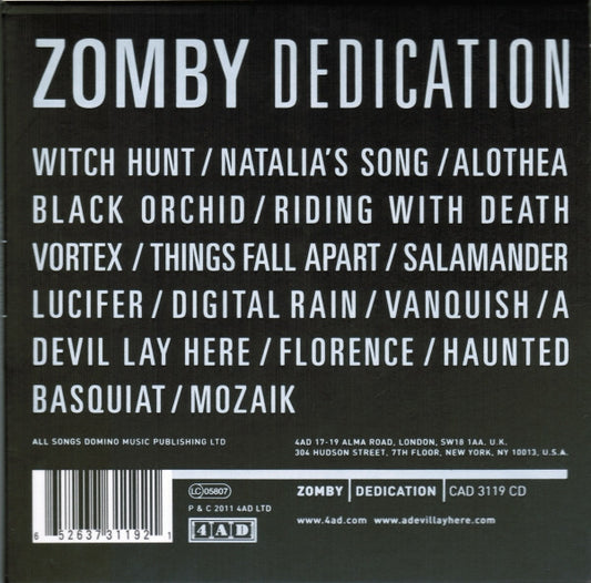 Zomby - Dedication - Zomby - CD
