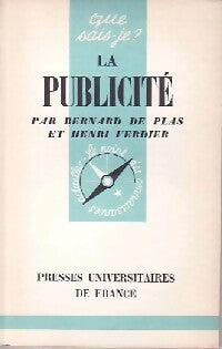 La publicité - Bernard De Plas, Henri Verdier - Livre