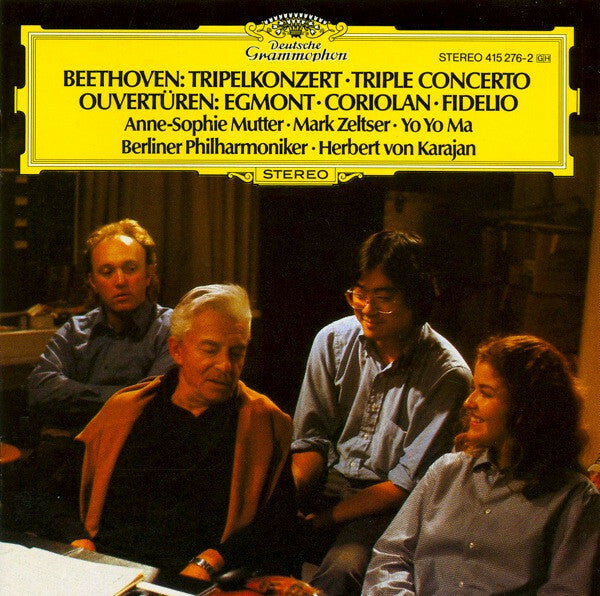 Beethoven - Anne-Sophie Mutter, Mark Zeltser, Yo Yo Ma, Berliner Philharmoniker, Herbert von Karajan - Tripelkonzert = Triple Concerto / Ouvertüren : Egmont ? Coriolan ? Fidelio - Beethoven - CD