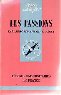 Les passions - Jean-Antoine Rony - Livre