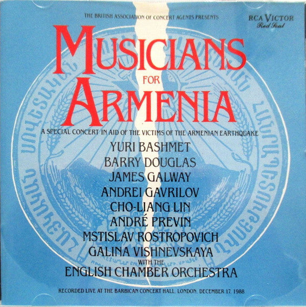 Musicians For Armenia - A Special Concert In Aid Of The Victims Of The Armenian Earthquake - Collectif - CD
