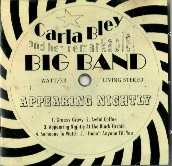 Carla Bley and her remarkable ! Big band - Appearing nightly - Carla Bley - CD