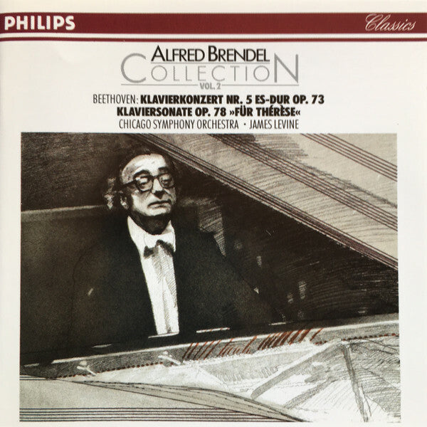 Beethoven, Alfred Brendel, Chicago Symphony Orchestra, James Levine - Klavierkonzert nr. 5 es - Dur op. 73 - Klaviersonate op. 78 für thérèse - Beethoven, James Levine, Alfred Brendel, Chicago Symphony Orchestra - CD