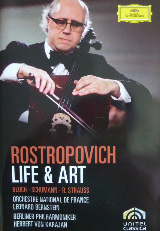 Rostropovich, Bloch, Schumann, R. Strauss, Orchestre National De France, Leonard Bernstein, Berliner Philharmoniker, Herbert Von Karajan - Life & art - Herbert Von Karajan, Rostropovich, Bloch, Schumann, R. Strauss, Orchestre National De France, Leonard Bernstein, Berliner Philharmoniker - DVD