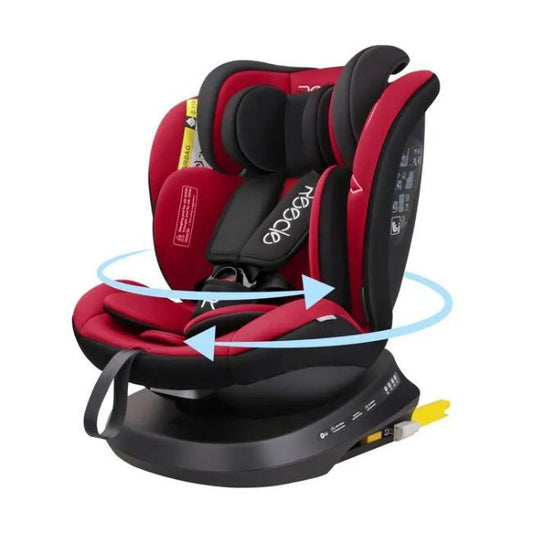 Reecle i-Size Siège Auto 360° Pivotant ISOFIX de la naissance à 12 ans (0-36 kg) Rouge -  - Divers