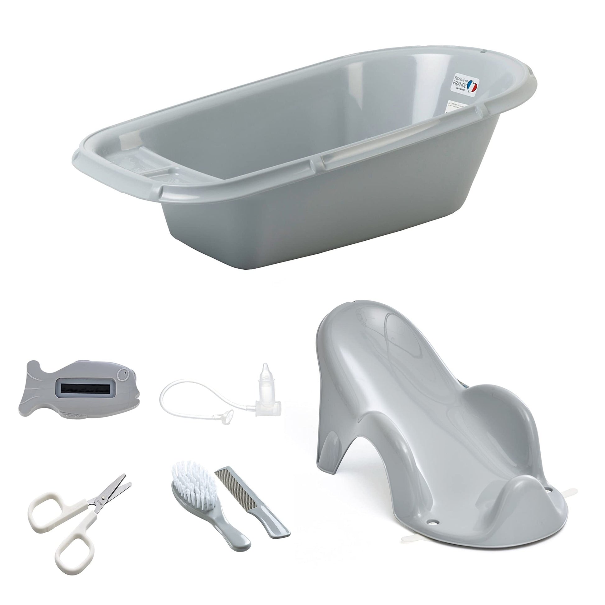 Thermobaby Pack Bain 1er Âge - Baignoire - Brosse - Peigne - Thermomètre - Mouche bébé - Transat de bain - Ciseaux pour bébé -  - Divers